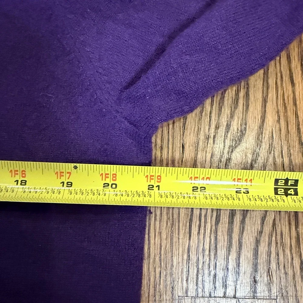 Club Room Estate Cashmere V-Neck Sweater 100% 2-Ply‎ Knit Size M Purple
